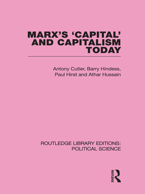 cover image of Marx's Capital and Capitalism Today Routledge Library Editions